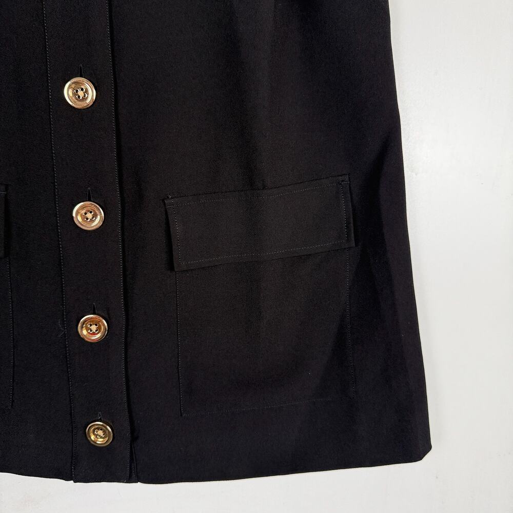 J.Crew Tunic Shift Mini Dress Black Crepe - L - Picture 2 of 8
